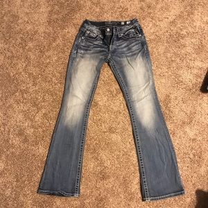 MISS ME PLAID AZTEC BOOTCUT JEANS Size 27